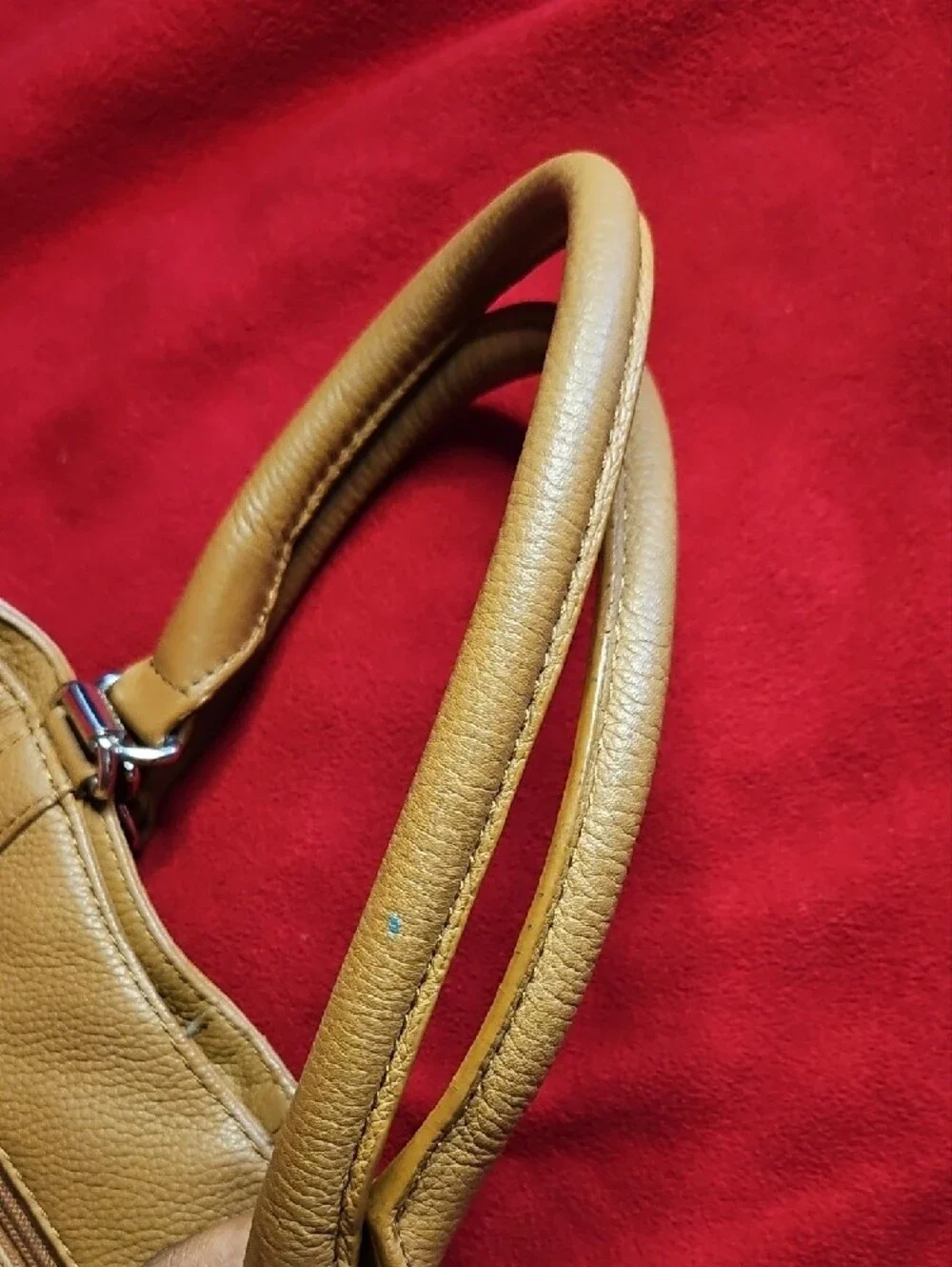 Calvin Klein Caramel Tan Leather Shoulder Bag